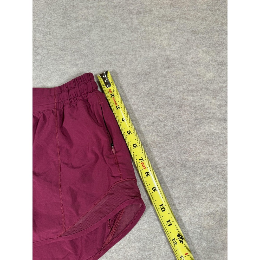 Lululemon Running Shorts Womens 4 Purple Lined Zip Pocket Mesh 3 In Split Hem - Picture 11 of 15